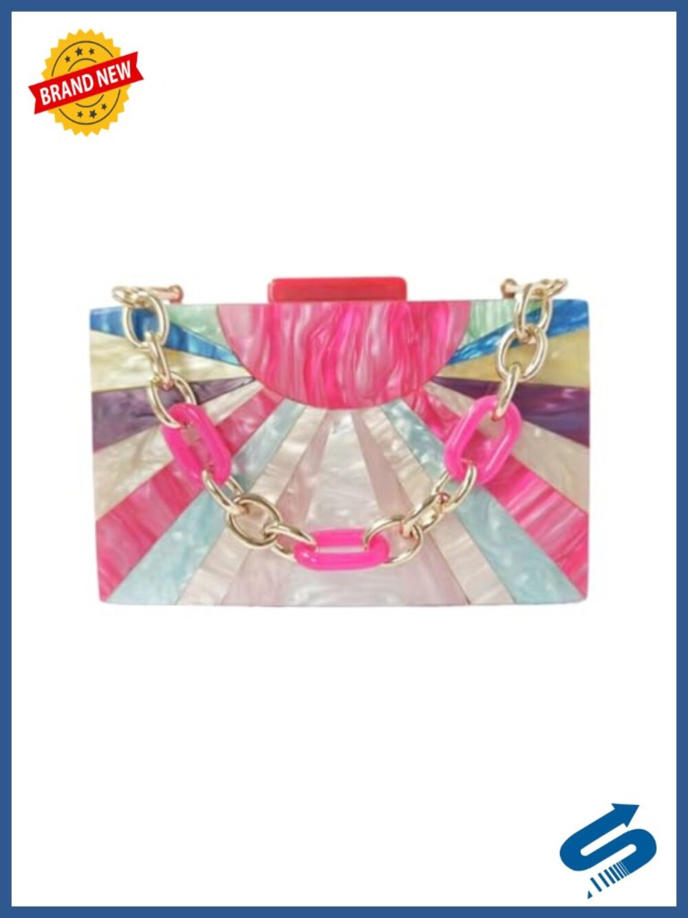 Acrylic Evening Clutch with Removable Chain Strap for Wedding Party